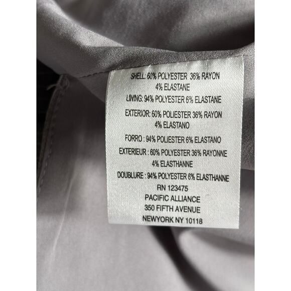 Tahari Arthur S. Levine Blazer Jacket Womens 16 Gray Striped One Button Closure - Picture 4 of 7